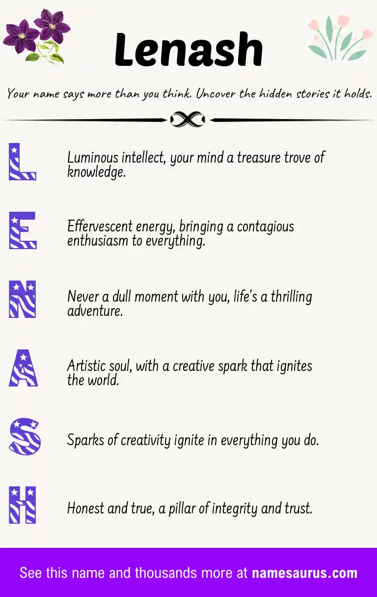 Acrostic poem about Lenash.