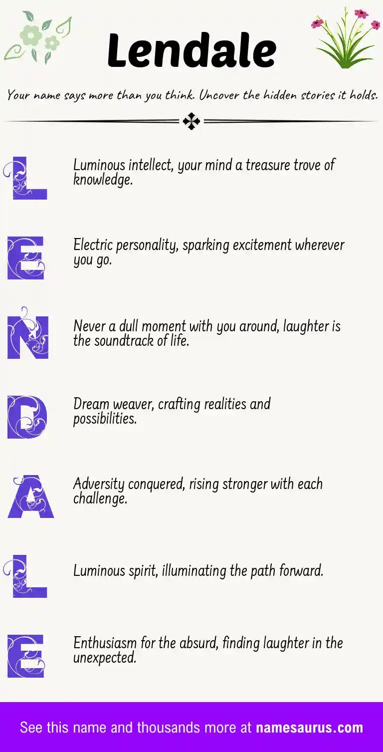 Acrostic poem about Lendale.