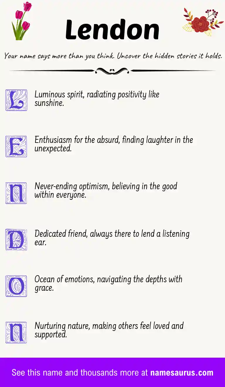 Acrostic poem about Lendon.