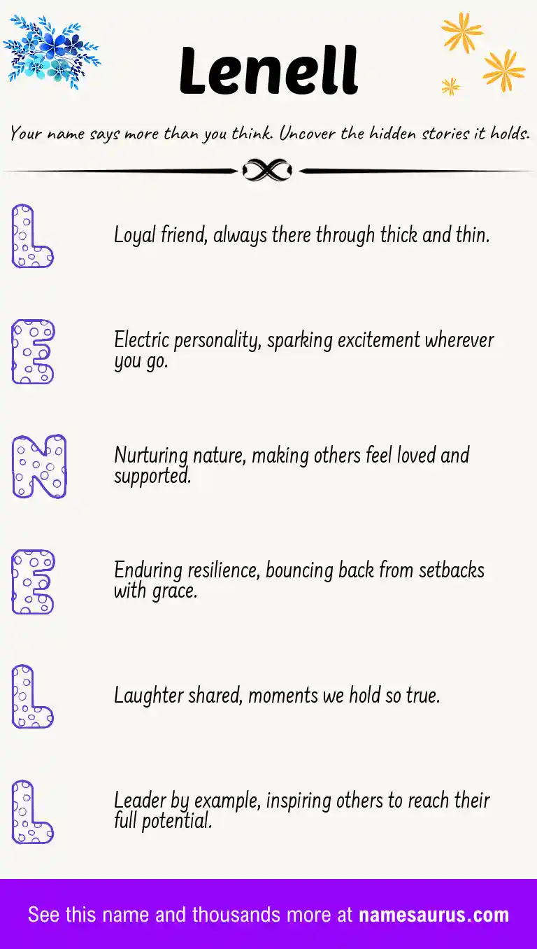 Acrostic poem about Lenell.