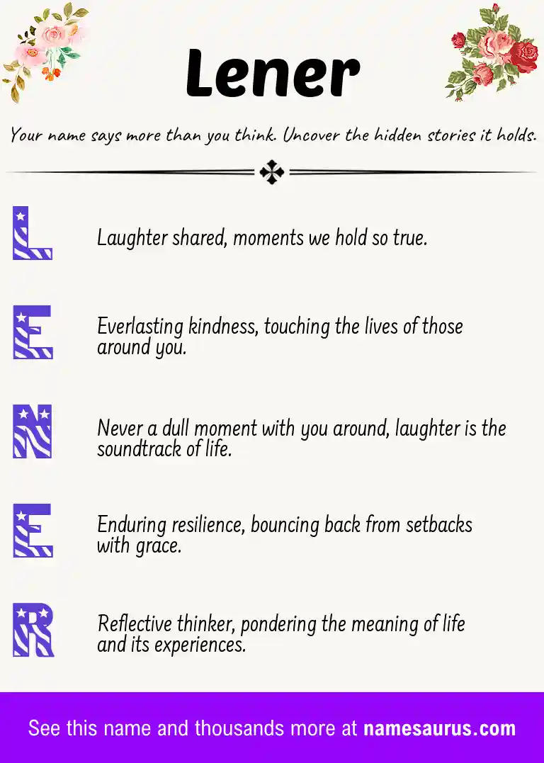 Acrostic poem about Lener.