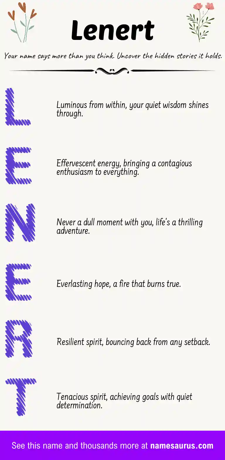 Acrostic poem about Lenert.