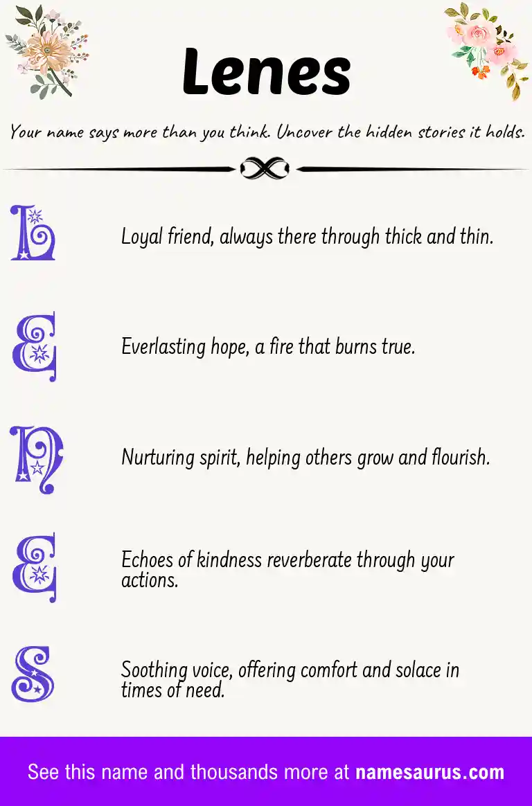 Acrostic poem about Lenes.