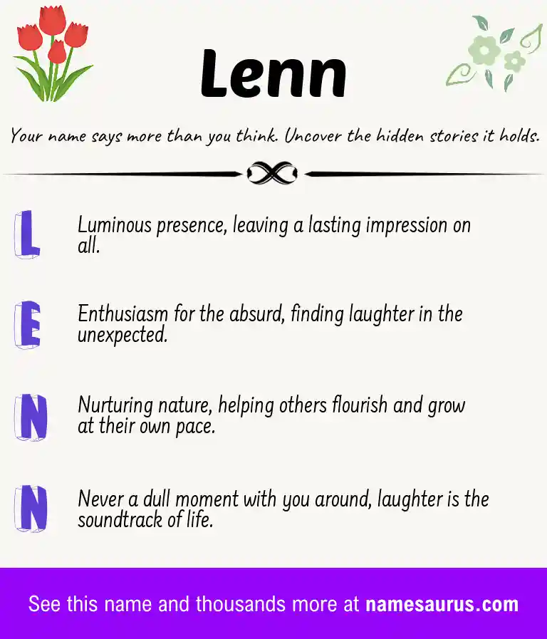 Acrostic poem about Lenn.