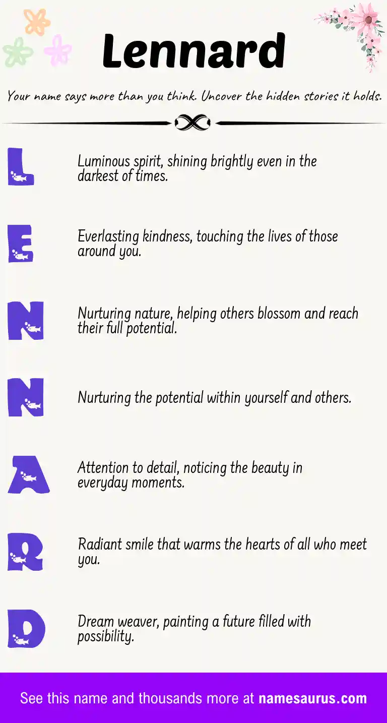 Acrostic poem about Lennard.
