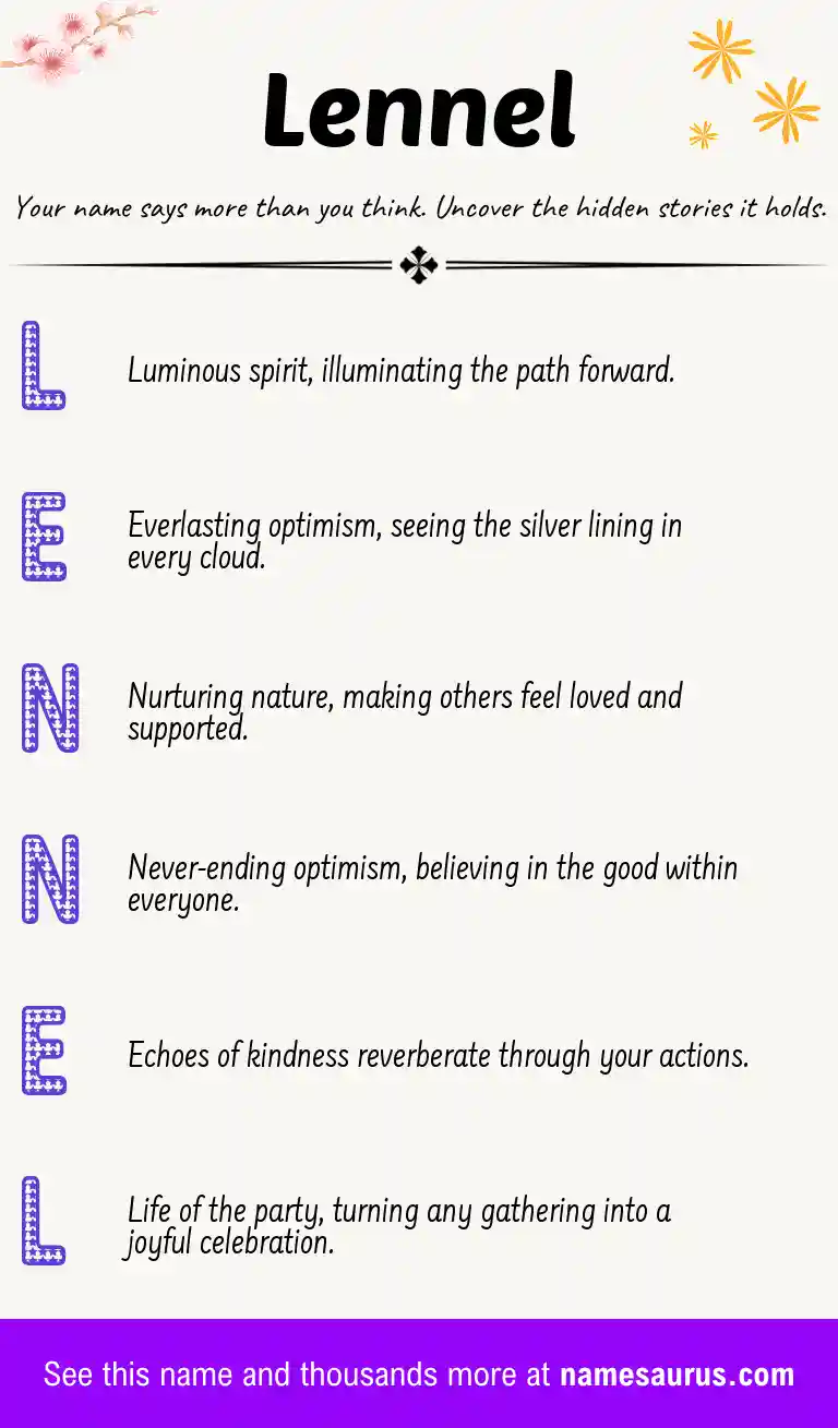 Acrostic poem about Lennel.