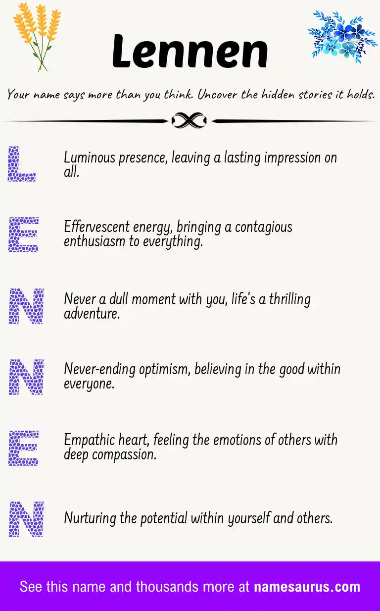 Acrostic poem about Lennen.