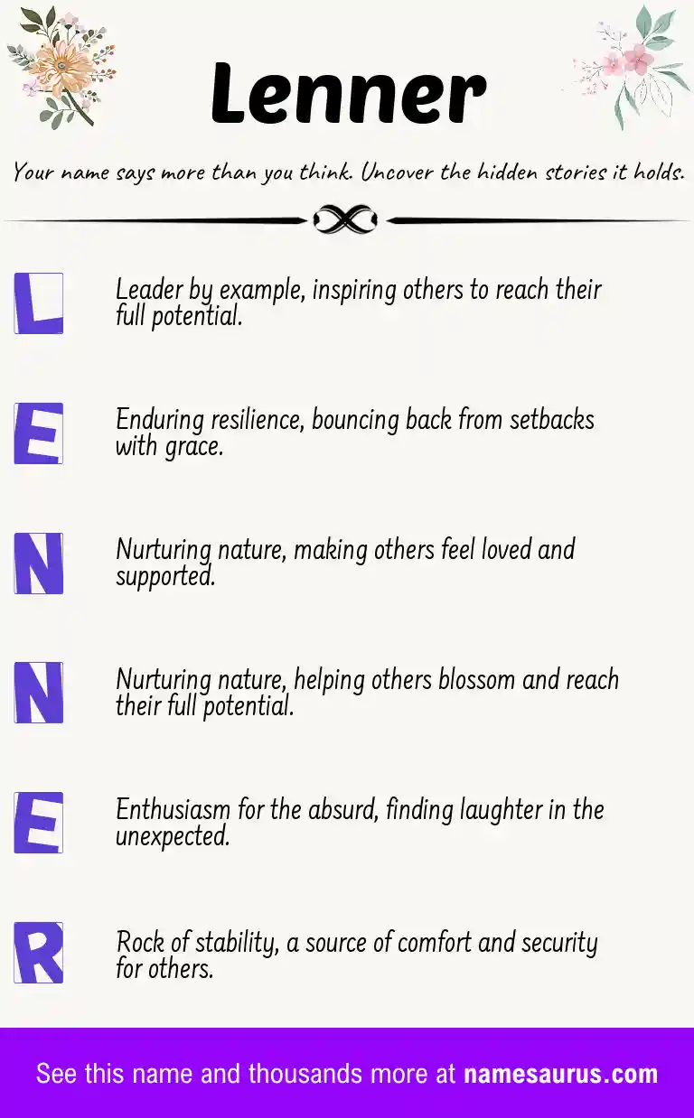 Acrostic poem about Lenner.