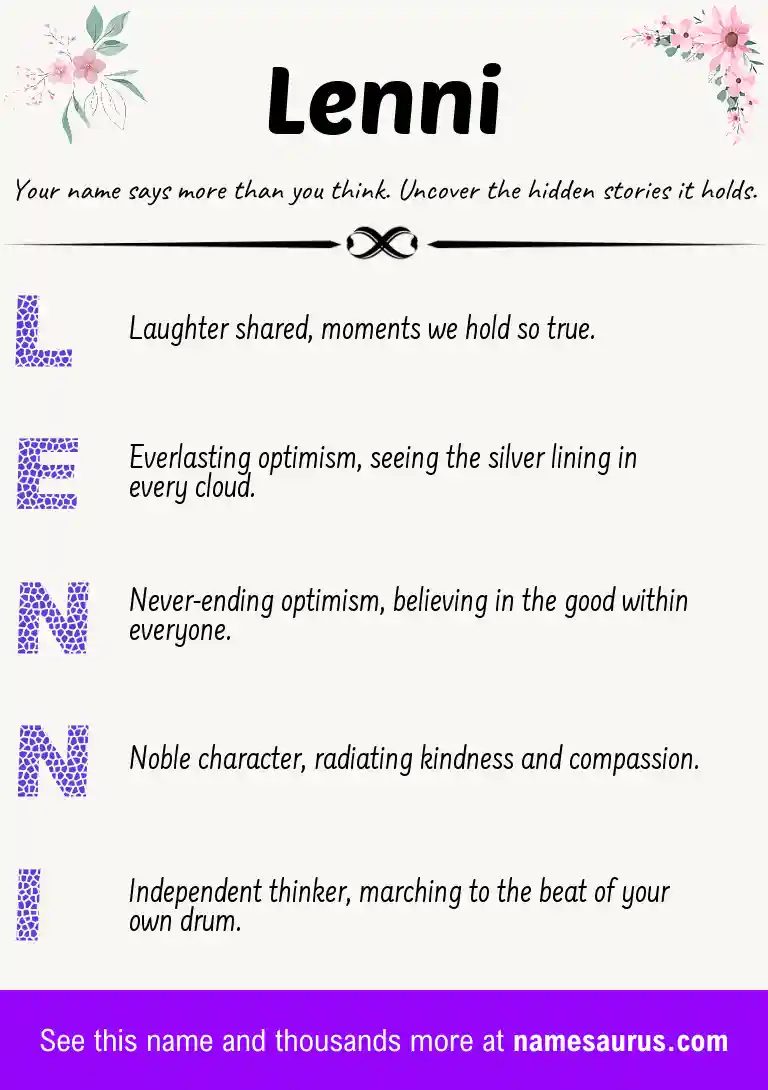 Acrostic poem about Lenni.