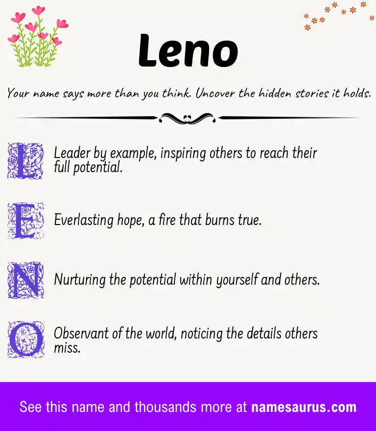 Acrostic poem about Leno.