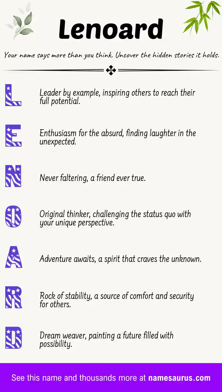 Acrostic poem about Lenoard.