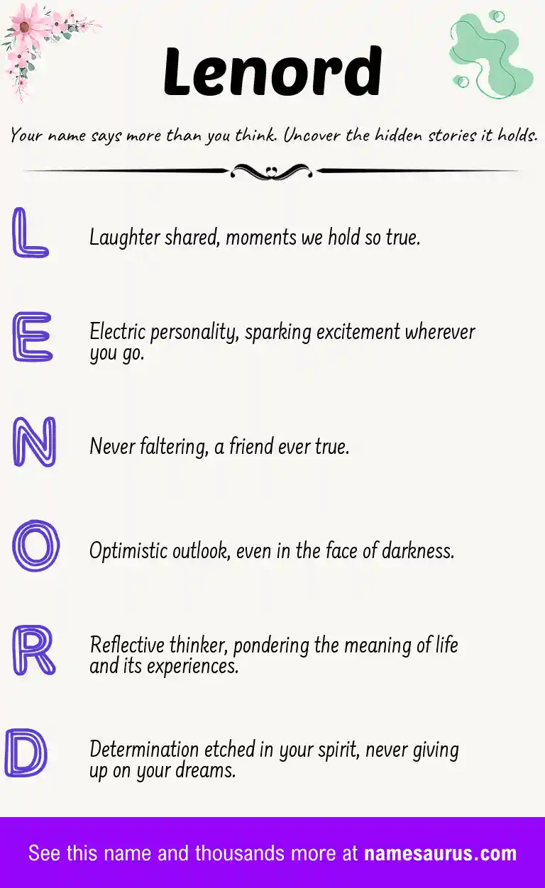 Acrostic poem about Lenord.