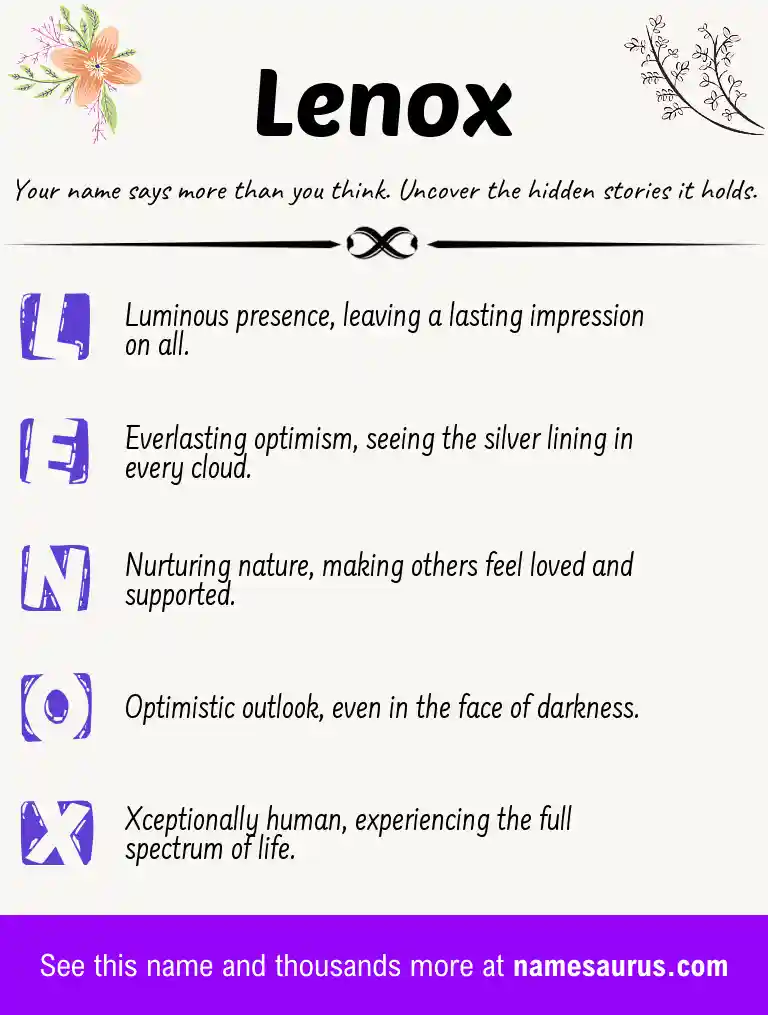 Acrostic poem about Lenox.