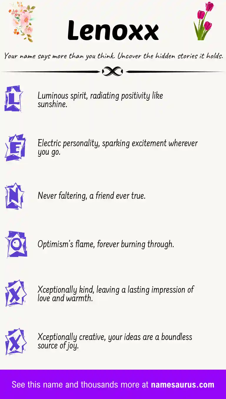 Acrostic poem about Lenoxx.