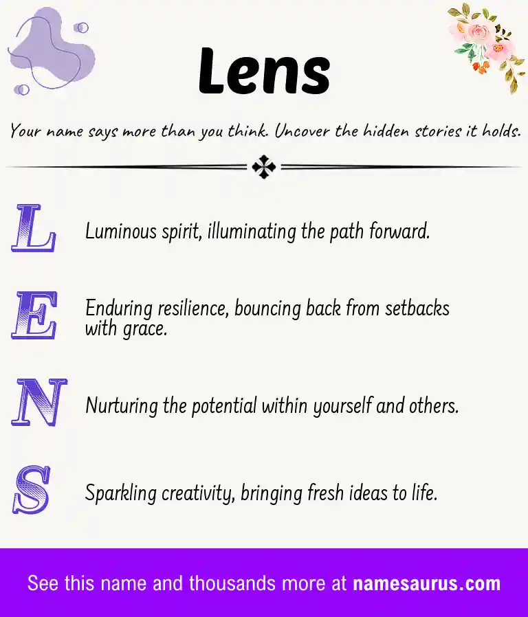 Acrostic poem about Lens.