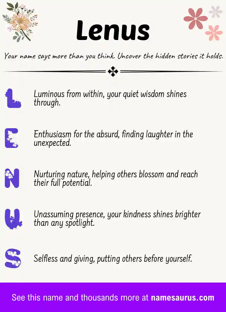 Acrostic poem about Lenus.
