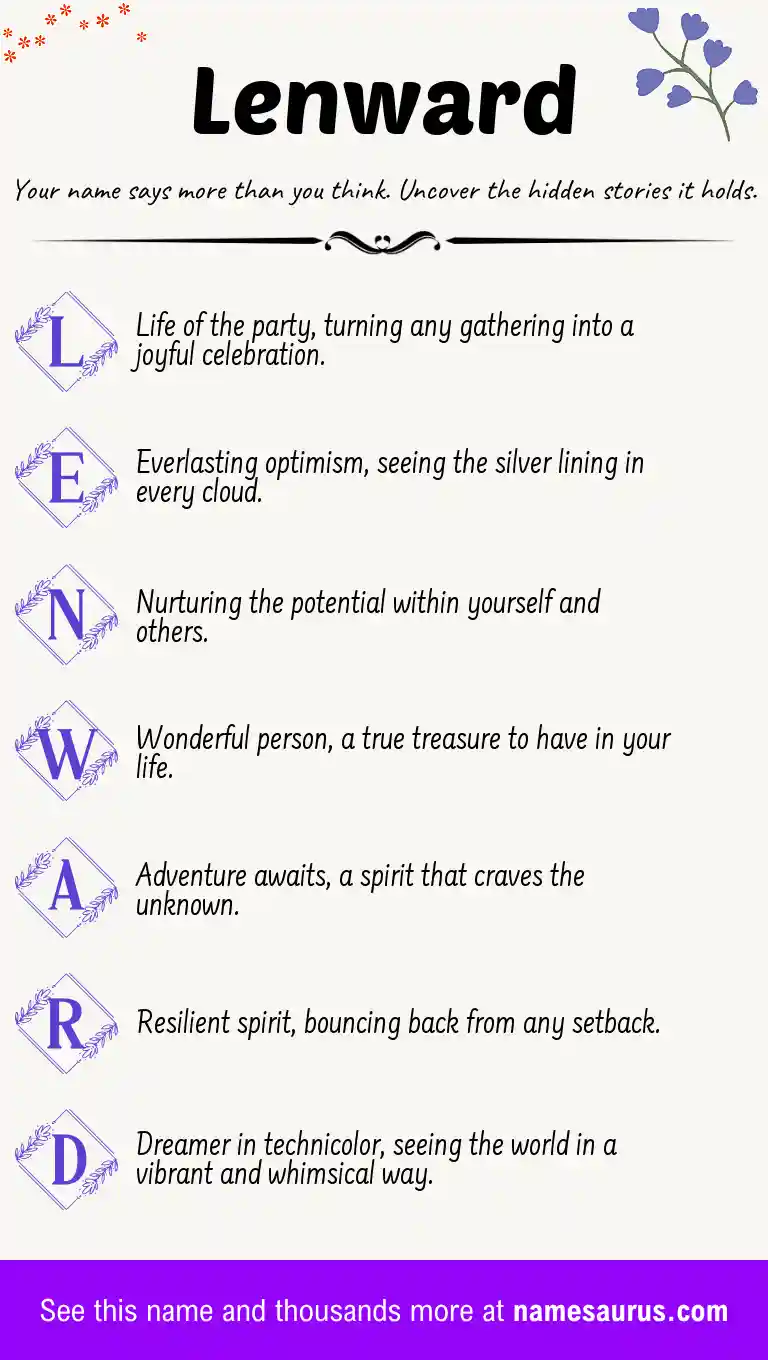 Acrostic poem about Lenward.