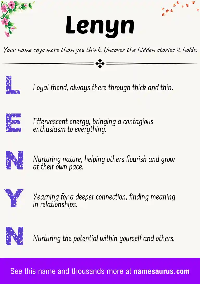 Acrostic poem about Lenyn.