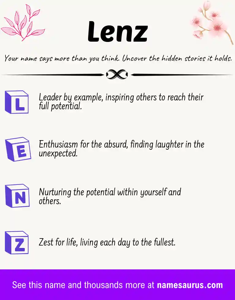 Acrostic poem about Lenz.