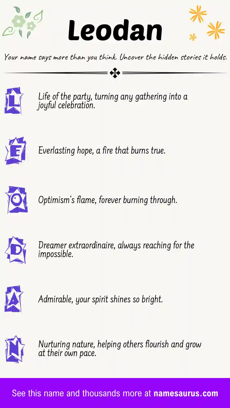 Acrostic poem about Leodan.