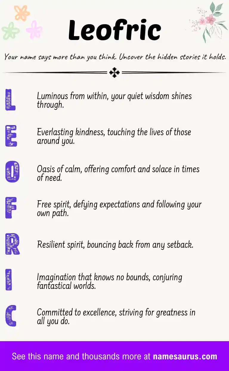 Acrostic poem about Leofric.