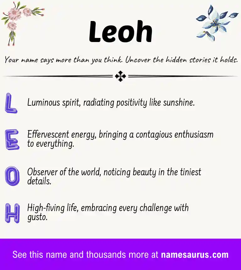 Acrostic poem about Leoh.