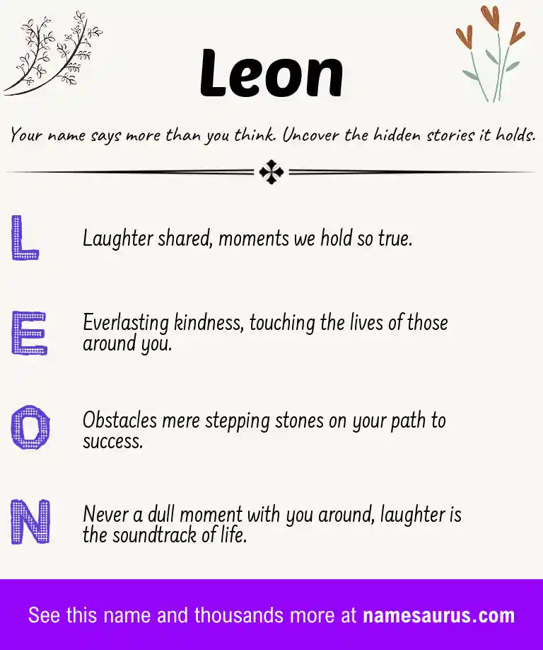 Acrostic poem about Leon.