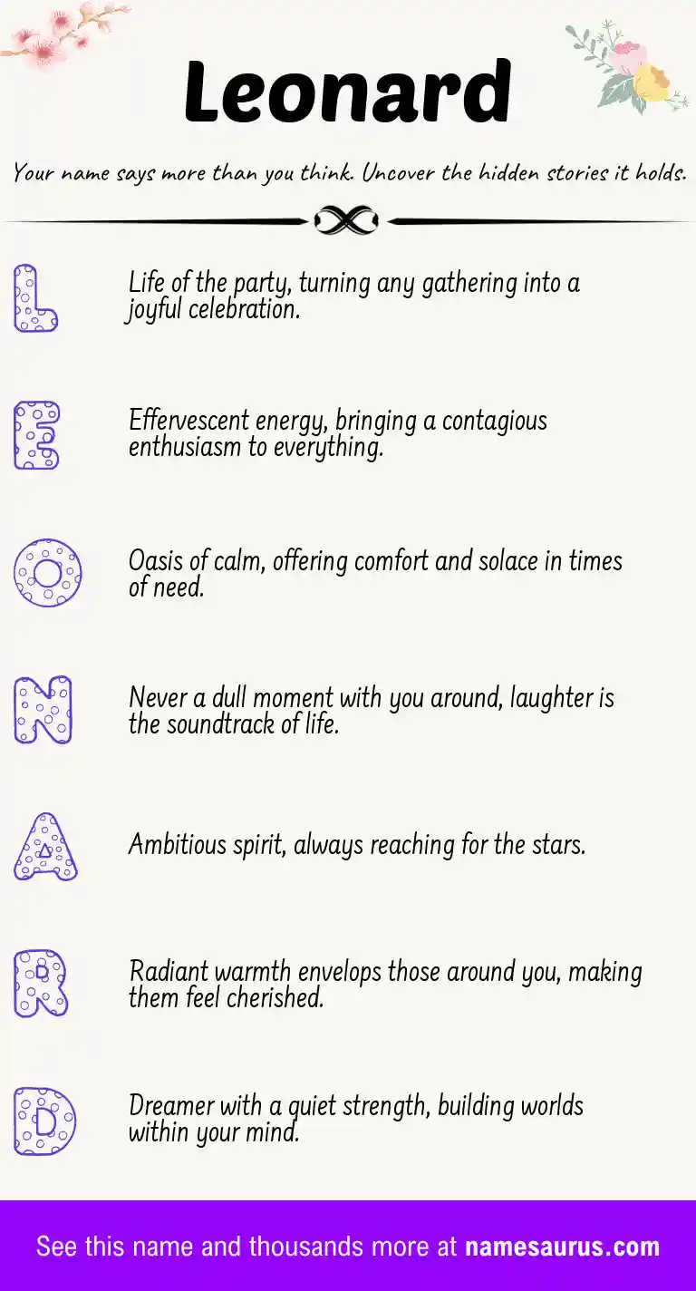 Acrostic poem about Leonard.