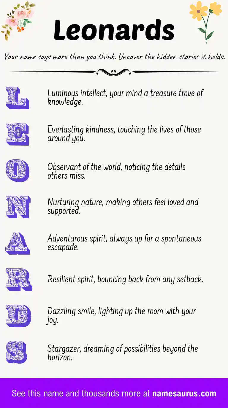 Acrostic poem about Leonards.