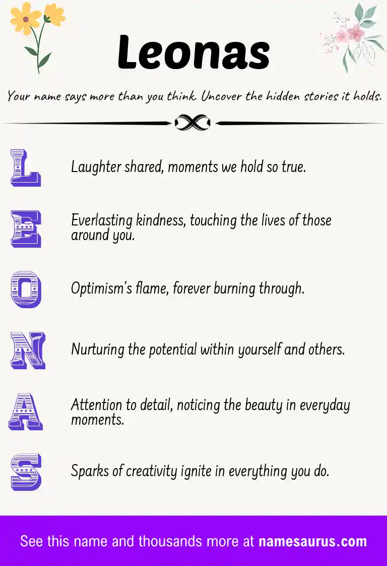 Acrostic poem about Leonas.