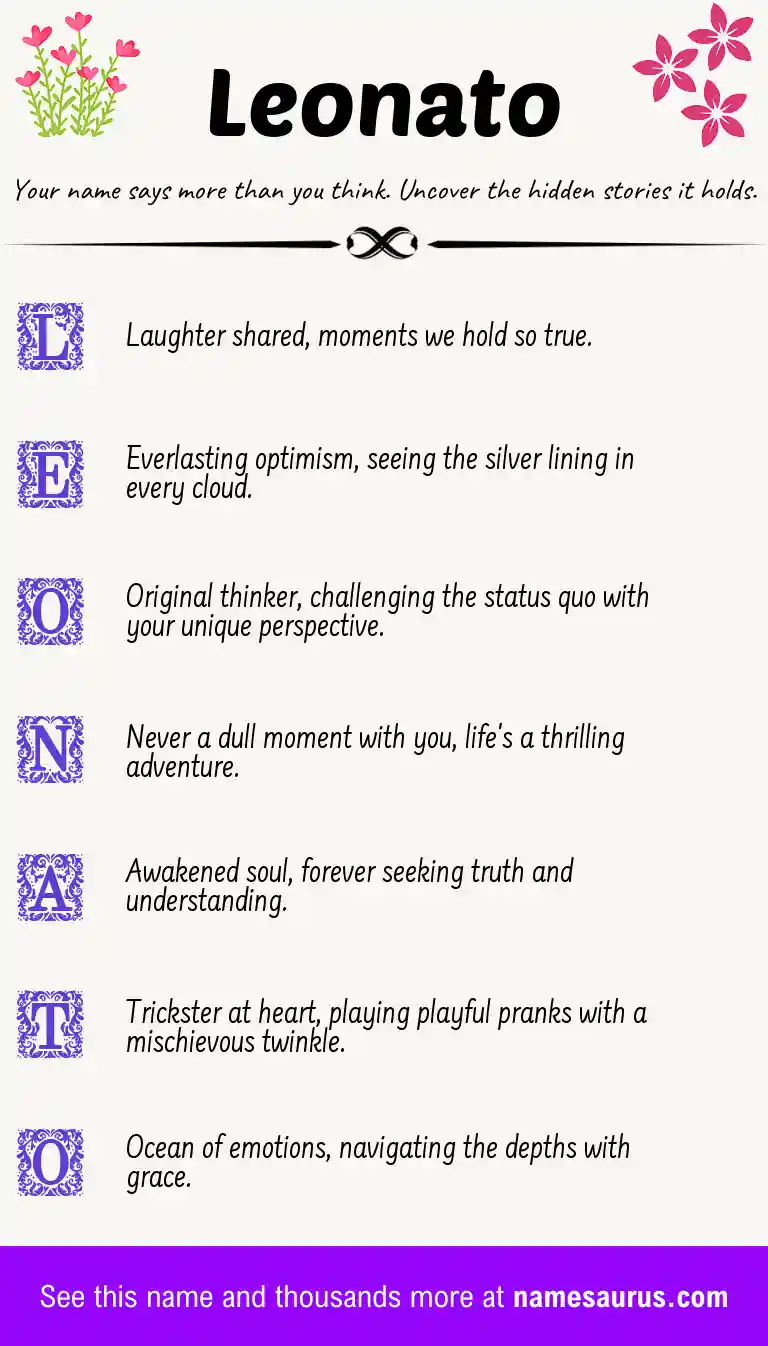 Acrostic poem about Leonato.