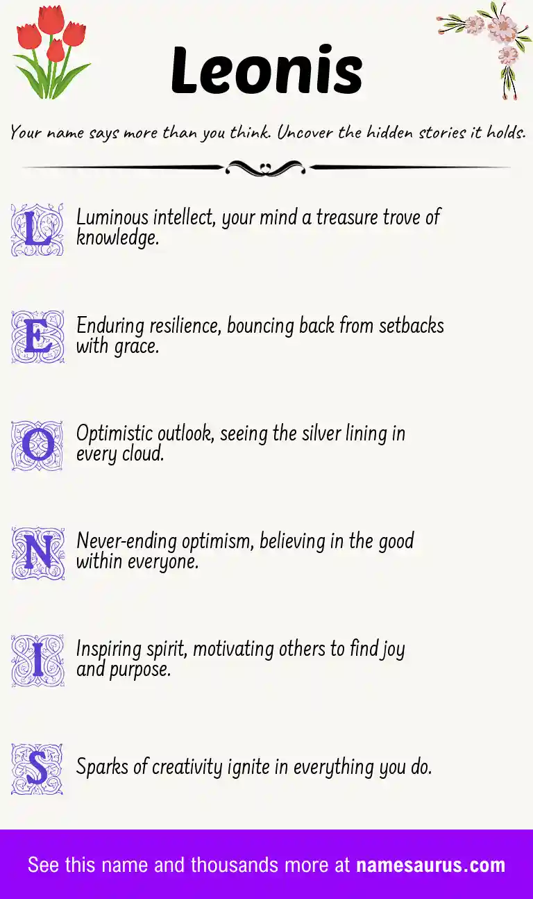 Acrostic poem about Leonis.