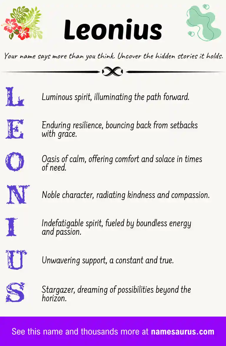 Acrostic poem about Leonius.