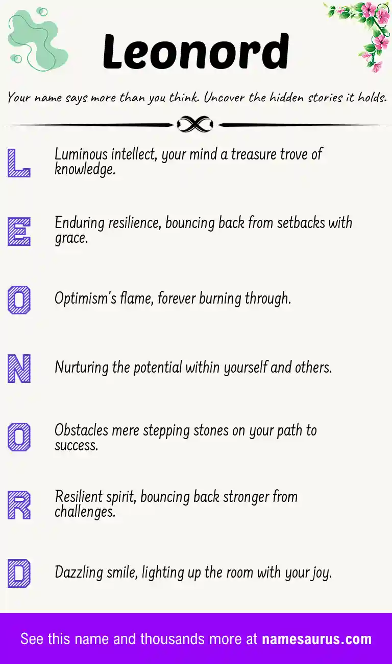 Acrostic poem about Leonord.