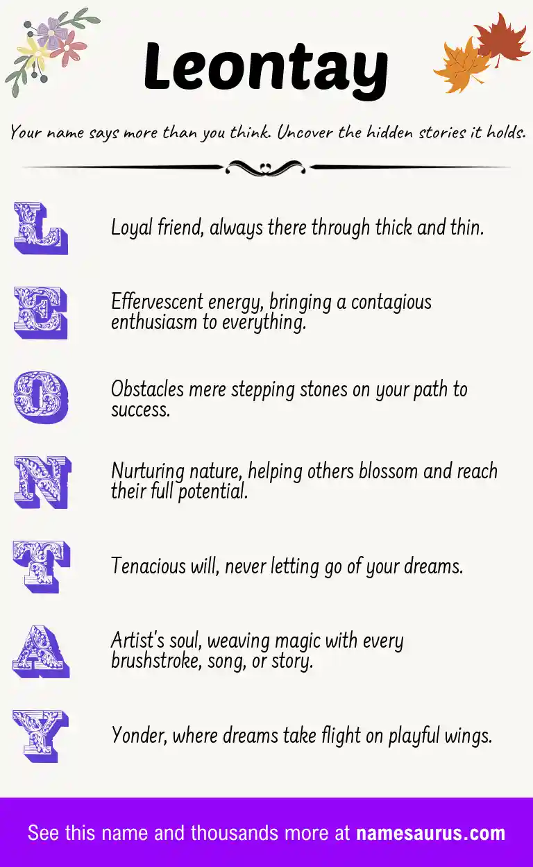 Acrostic poem about Leontay.