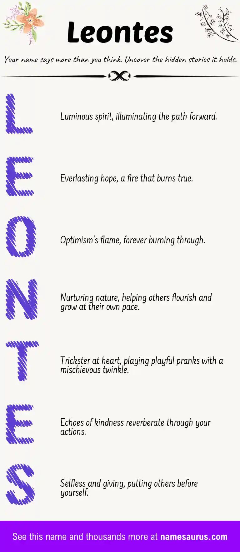 Acrostic poem about Leontes.