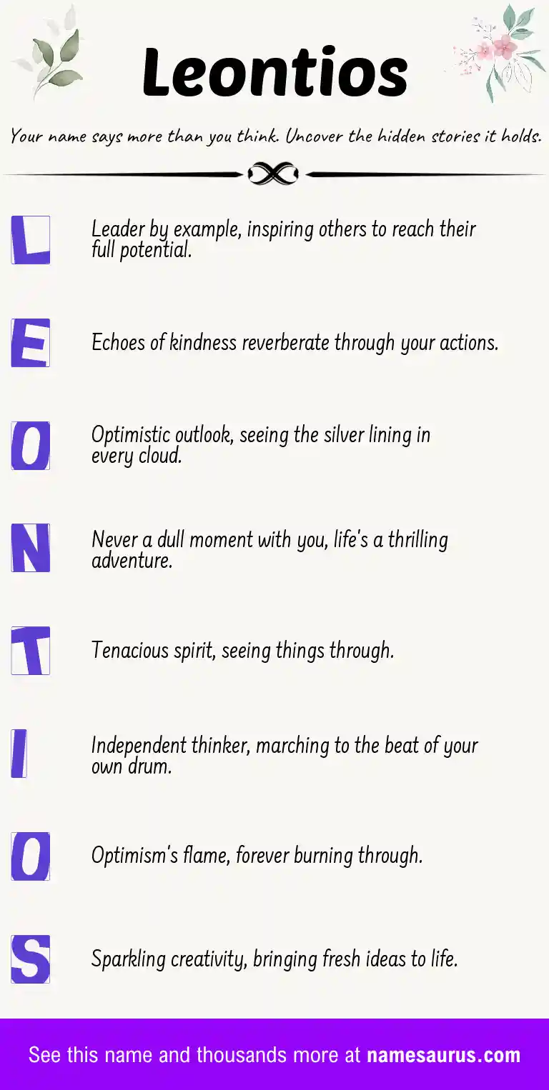 Acrostic poem about Leontios.