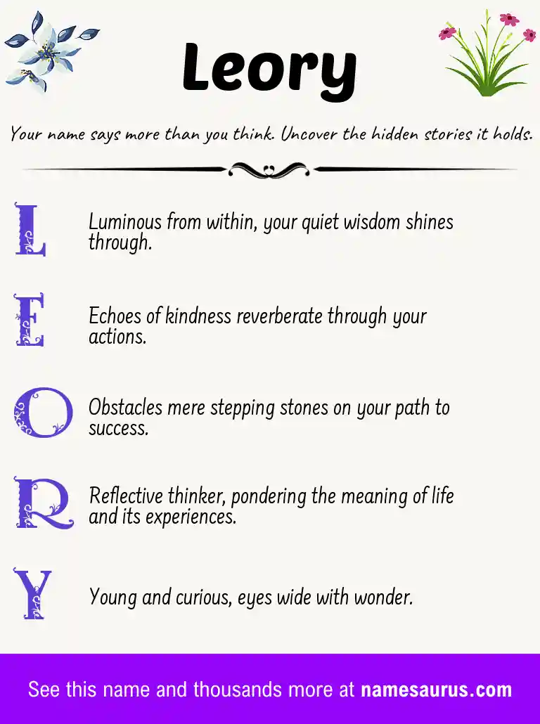 Acrostic poem about Leory.