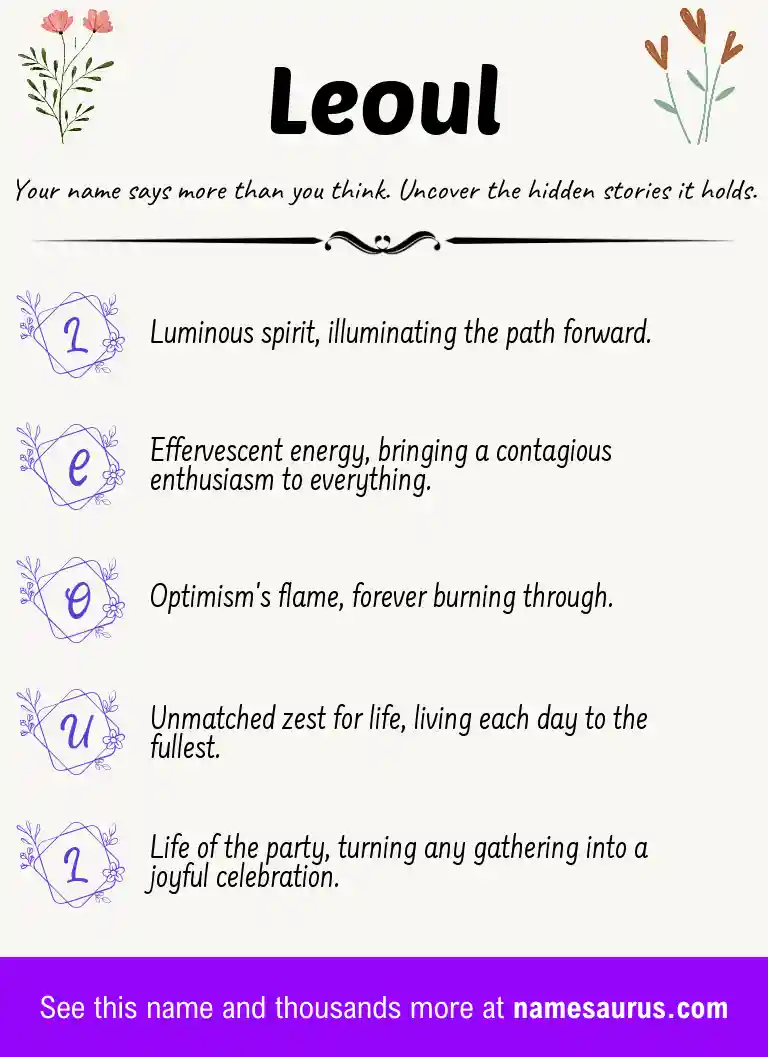 Acrostic poem about Leoul.