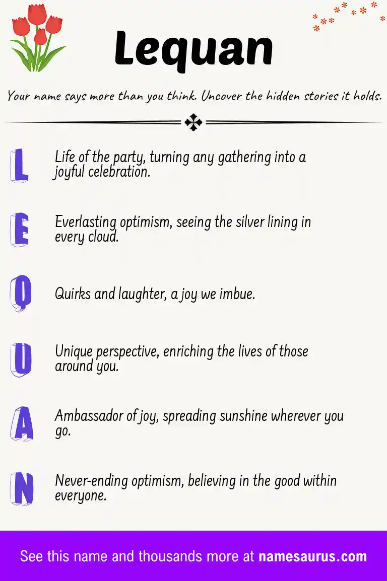 Acrostic poem about Lequan.