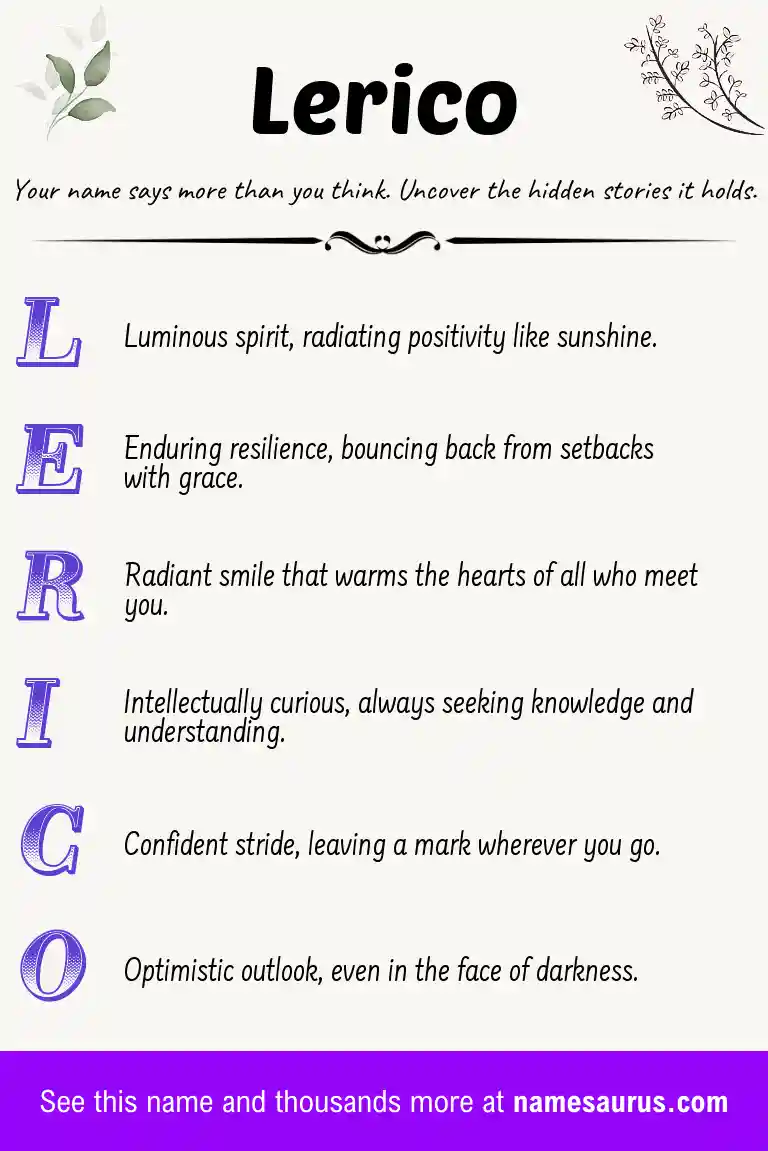 Acrostic poem about Lerico.