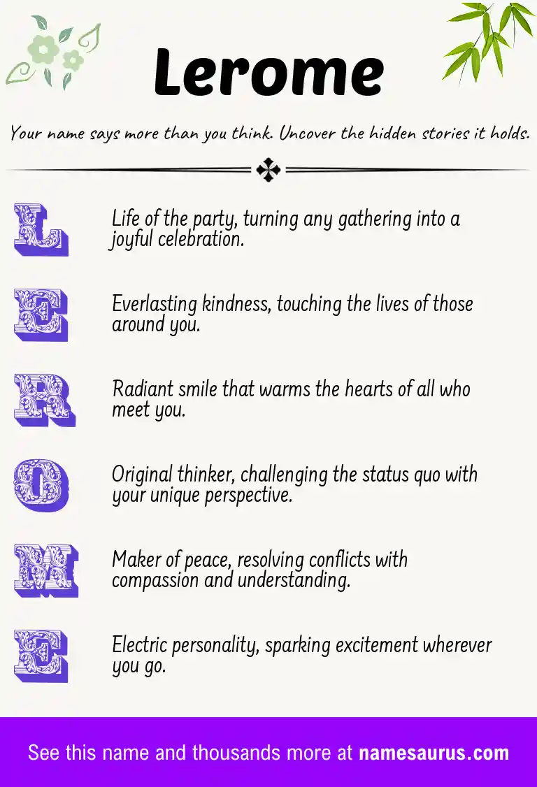 Acrostic poem about Lerome.