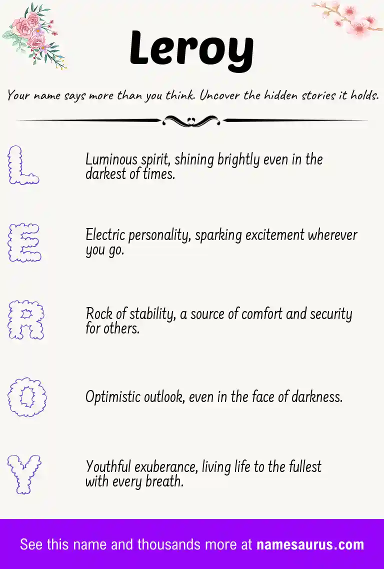 Acrostic poem about Leroy.