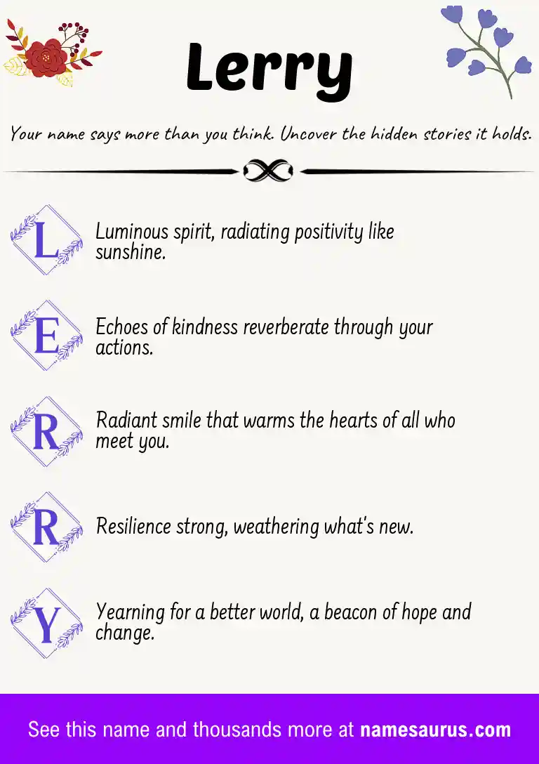 Acrostic poem about Lerry.