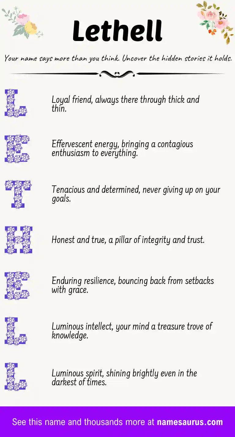 Acrostic poem about Lethell.