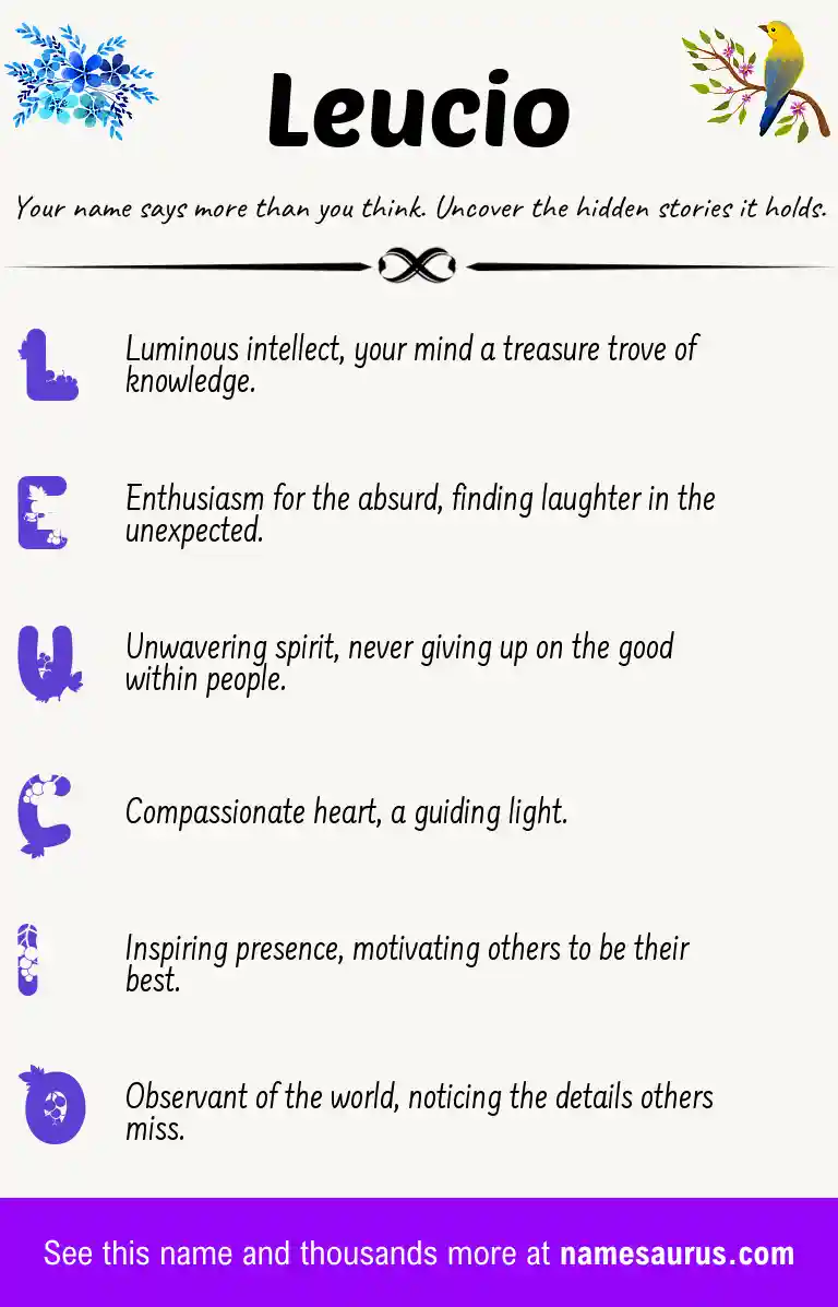 Acrostic poem about Leucio.