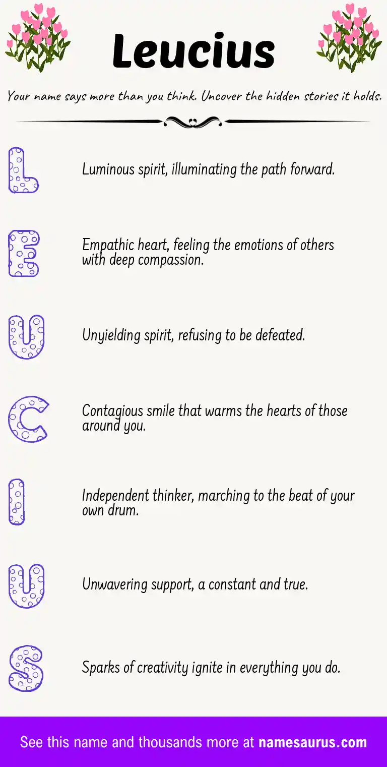 Acrostic poem about Leucius.