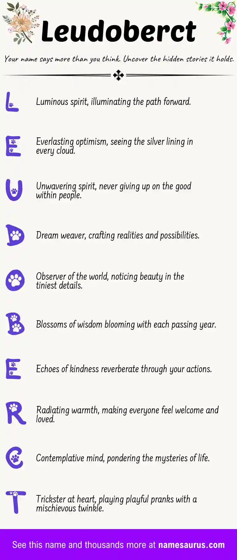 Acrostic poem about Leudoberct.