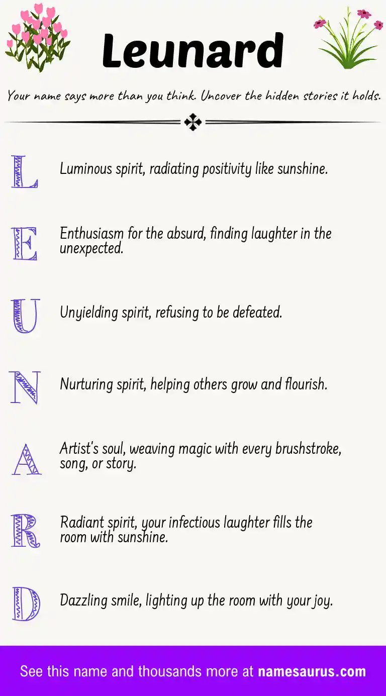 Acrostic poem about Leunard.