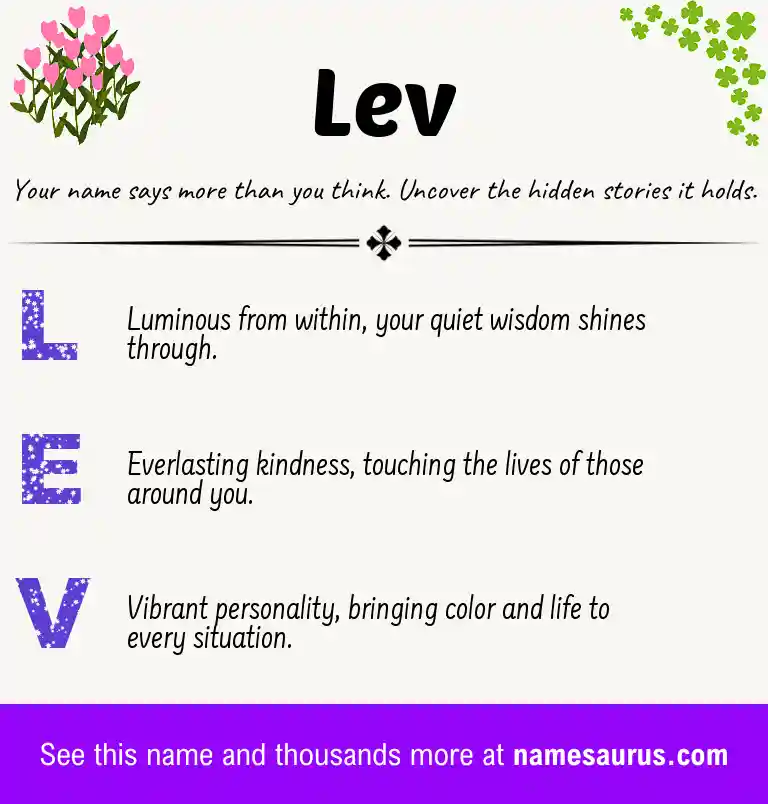 Acrostic poem about Lev.